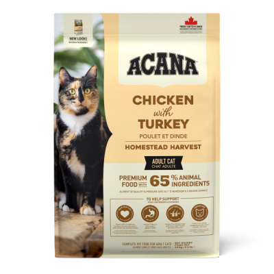 Acana Homestead Harvest Yüksek Proteinli Tavuklu ve Hindili Yetişkin Kedi Maması 4,5kg