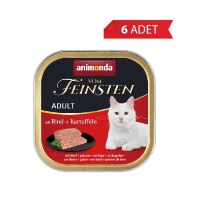 Animonda Vom Feinsten Sığır Etli ve Patatesli Yetişkin Kedi Konservesi 100gr (6 Adet)