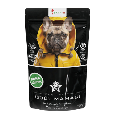 BARFTR Dog Treat Dana Biftek Köpek Ödül Maması 80gr