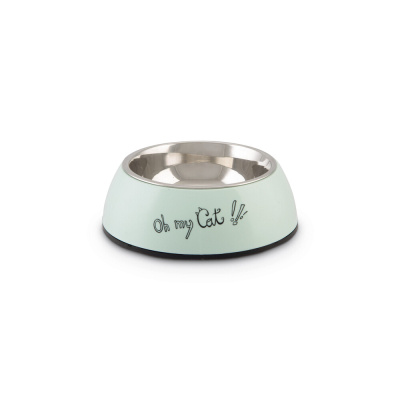 Beeztees Paslanmaz Çelik Kedi Mama ve Su Kabı 14x4,5cm 160ml (Mint Yeşili)