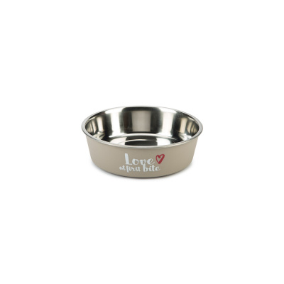 Beeztees Paslanmaz Çelik Köpek Mama ve Su Kabı 450ml (Gri)