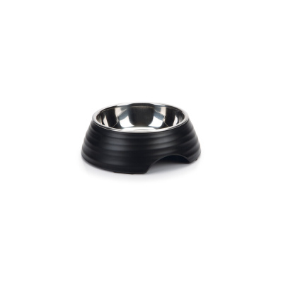 Beeztees Rimpu Paslanmaz Çelik Köpek Mama Su Kabı 14cm (Siyah)