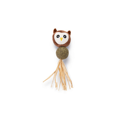 Beeztees Peluş Baykuşlu Kedi Otu Topu 16cm