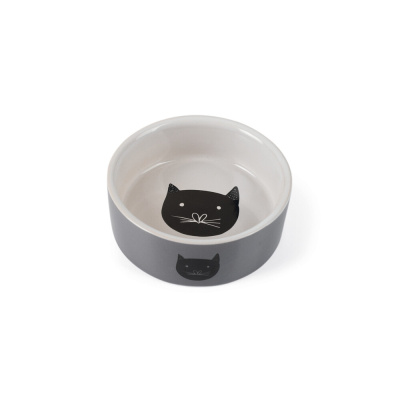 Beeztees Kediler için Seramik Mama ve Su Kabı 11,5cm 180ml (Gri)