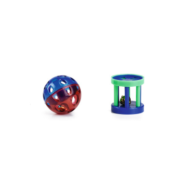 Beeztees Sesli Top ve Silindir Kedi Oyuncağı 4x3,8x3,8cm (2 Adet)