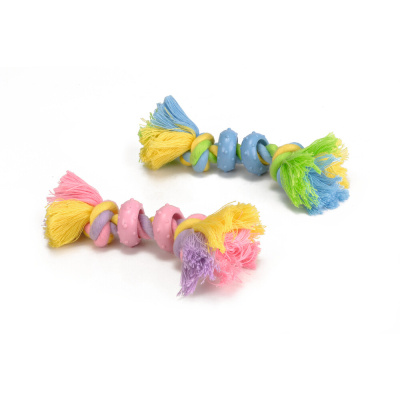 Beeztees Flos Rope Pamuk Diş İpi ve Kauçuk Halkalar Köpek Oyuncağı 16x4x4cm