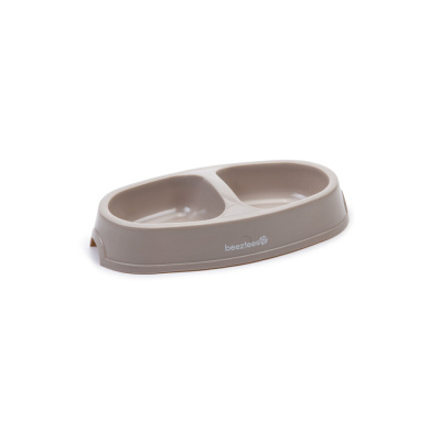 Beeztees Kedi İkili Plastik Mama ve Su Kabı 2x150ml (Bej)