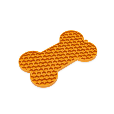 Beeztees Silikon Kemik Yavru Köpek Yaş Mama Yeme Oyuncağı 18x11cm (Turuncu)