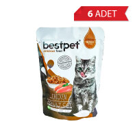 BestPet Pouch Tavuklu Yetişkin Kedi Konservesi 85gr (6 Adet)