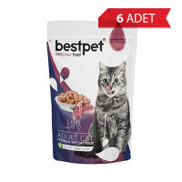 BestPet Pouch Kuzu Etli Yetişkin Kedi Konservesi 85gr (6 Adet)