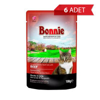 Bonnie Pouch Dana Etli Yetişkin Kedi Konservesi 85gr (6 Adet)