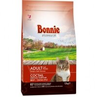 Bonnie Coctail Renkli Taneli Dana Etli Yetişkin Kedi Maması 1,5kg