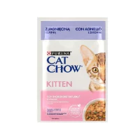 Cat Chow Pouch Sos İçinde Kuzu Etli ve Kabaklı Yavru Kedi Konservesi 85gr