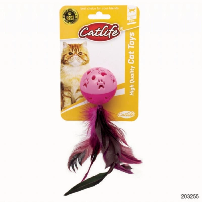 Catlife Zilli Tüylü Top Kedi Oyuncağı 17cm