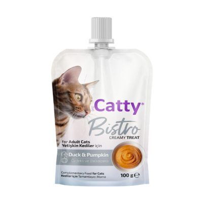 Catty Bistro Creamy Treat Ördekli ve Balkabaklı Kedi Ödül Maması 100gr