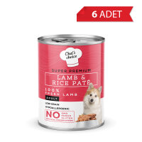 Chef's Choice Kıyılmış Kuzulu ve Pirinçli Yetişkin Köpek Konservesi 400gr (6 Adet)