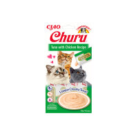 CIAO Churu Cream Ton Balıklı ve Tavuklu Sıvı Kedi Ödül Maması 14gr (4'lü)