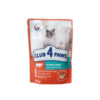 Club4Paws Premium Pouch Jöle İçinde Dana Etli Kısırlaştırılmış Kedi Konservesi 80gr