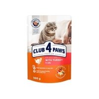 Club4Paws Premium Pouch Jöle İçinde Hindi Etli Yetişkin Kedi Konservesi 100gr