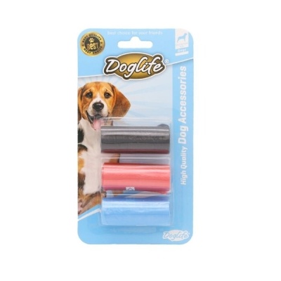 Doglife Renkli Köpek Dışkı Poşeti (3'lü)
