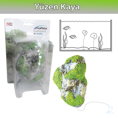Dophin Yüzen Kaya Akvaryum Dekoru 13,5x9x7cm [M]