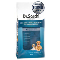 Dr.Sacchi Premium Somonlu ve Ton Balıklı Düşük Tahıllı Yetişkin Köpek Maması 12kg