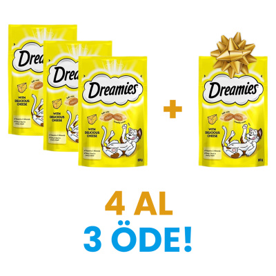 Dreamies İç Dolgulu Peynirli Kedi Ödül Bisküvisi 60gr (4 Al 3 Öde)