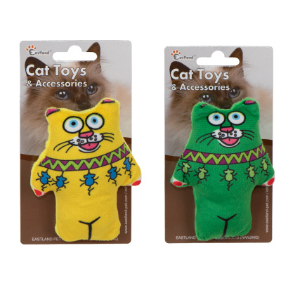 Eastland Sesli Kedi Otlu Peluş Kedi Oyuncağı 11,5cm (Karışık Renkli)