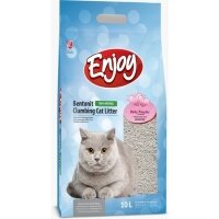 Enjoy Pudra Kokulu Topaklanan İnce Taneli Bentonit Kedi Kumu 10lt