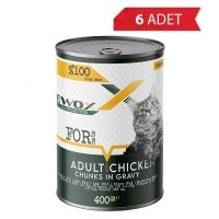 Ewox Tavuklu Parça Etli Kedi Konservesi 400gr (6 Adet)