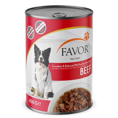 Favor Biftekli Yetişkin Köpek Konservesi 400gr