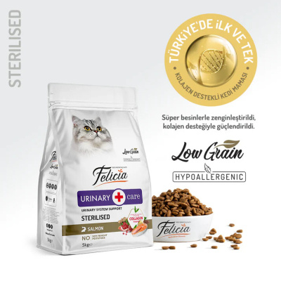 Felicia Hipoalerjenik Kolejen Destekli Somonlu Kısırlaştırılmış Kedi Maması 5kg