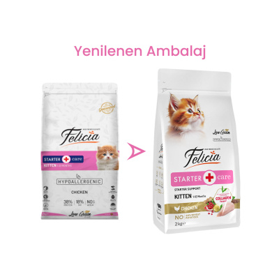 Felicia Hipoalerjenik Tavuklu ve Hamsili Düşük Tahıllı Yavru Kedi Maması 2kg