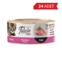 Felicia Kıyılmış Tavuklu Tahılsız Yavru Kedi Konservesi 85gr (24 Adet)