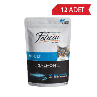 Felicia Jöle İçinde Somonlu Taurinli Tahılsız Yetişkin Kedi Konservesi 85gr (12 Adet)