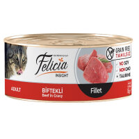 Felicia Fileto Biftekli Tahılsız Yetişkin Kedi Konservesi 85gr