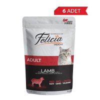 Felicia Jöle İçinde Kuzu Etli Taurinli Tahılsız Yetişkin Kedi Konservesi 85gr (6 Adet)