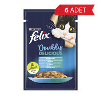 Felix Çifte Lezzet Somonlu ve Sardalyalı Yetişkin Kedi Konservesi 85gr (6 Adet)