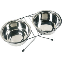 Flamingo Duo Dinner Kedi ve Köpekler için İkili Çelik Mama ve Su Kabı 2x1600ml 21cm