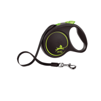 Flexi Black Design Otomatik Şerit Köpek Gezdirme Kayışı 5m [M] (Yeşil)
