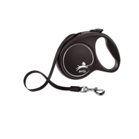 Flexi Black Design Otomatik Şerit Köpek Gezdirme Kayışı 5m [M] (Siyah)