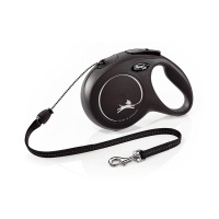 Flexi New Classic Otomatik İp Köpek Gezdirme Kayışı 8m (Siyah) [M]