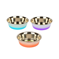 Flip Kediler için Çelik Mama ve Su Kabı 250ml 11cm (Karışık Renkli)