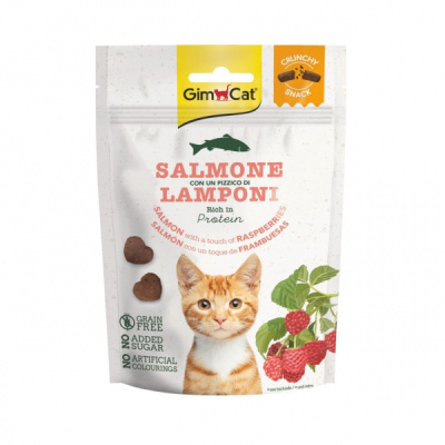 GimCat Somonlu ve Ahududulu Tahılsız  Şekersiz Çıtır Kedi Ödül Maması 60gr