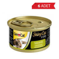 GimCat Shinycat Ton Balıklı ve Çimenli Kedi Konservesi 70gr (6 Adet)