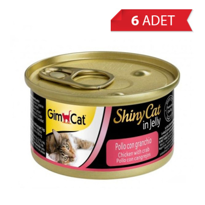 GimCat Shinycat Tavuklu ve Yengeçli Kedi Konservesi 70gr (6 Adet)