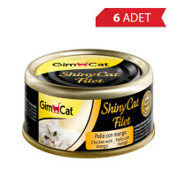 GimCat Shinycat Kıyılmış Tavuklu ve Mangolu Kedi Konservesi 70gr (6 Adet)