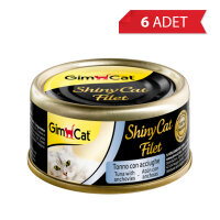GimCat Shinycat Kıyılmış Ton Balıklı ve Ançuezli Kedi Konservesi 70gr (6 Adet)