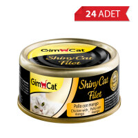 GimCat Shinycat Kıyılmış Tavuklu ve Mangolu Kedi Konservesi 70gr (24 Adet)