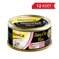 GimCat Shinycat Kıyılmış Tavuklu ve Karidesli Kedi Konservesi 70gr (12 Adet)